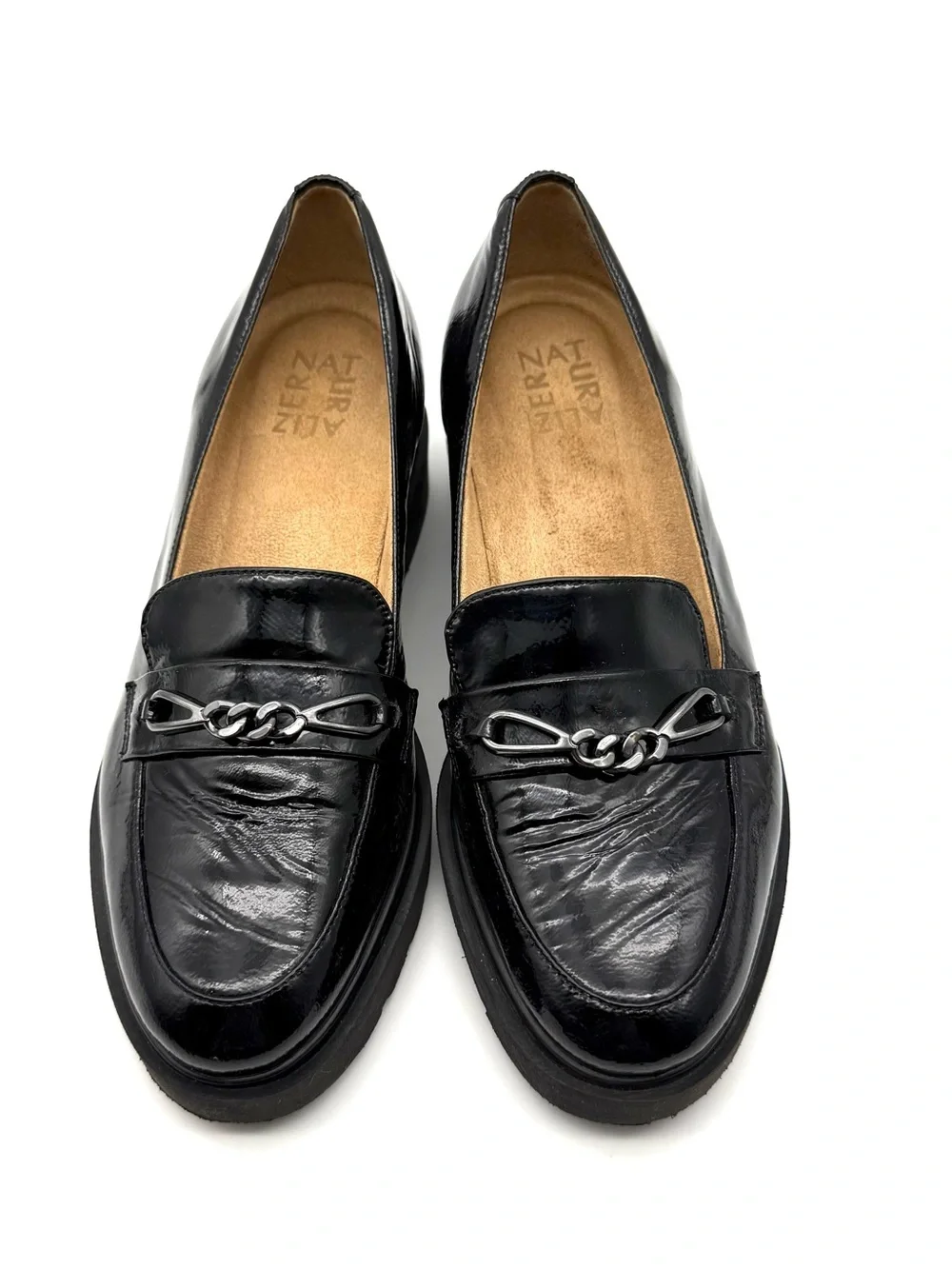 Naturalizer September Wedge Loafer Black Patent Leather 7.5